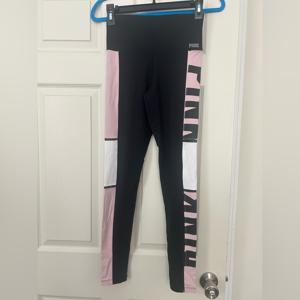 PINK Victoria's Secret Black and Pink Leggings